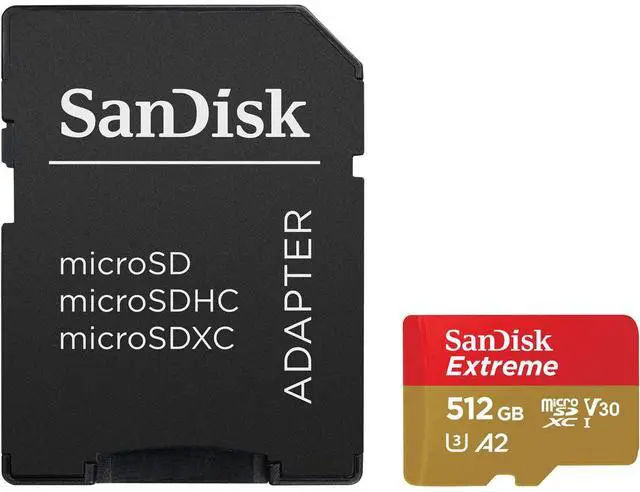 Alt view image 2 of 5 - SanDisk Extreme 512GB UHS-I U3 microSDXC Memory Card Bundle #SDSQXH9512GGZ6MAA