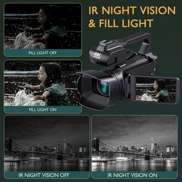 Alt view image 3 of 6 - Aries CineView 6K Ultra HD Camcorder - 3" Flip Screen, WiFi, 18X Zoom #CINEVIEW