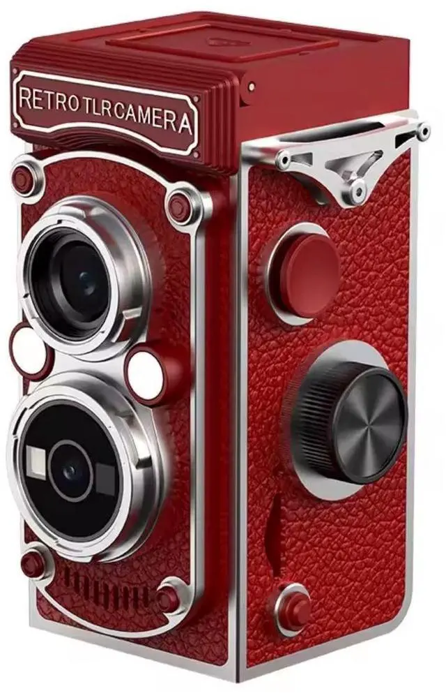 Main image of Aries RetroSnap Mini 1080P Digital Camera - Vintage Twin-Lens Style (Red)