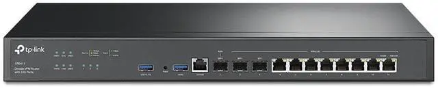 Alt view image 10 of 16 - TP-Link ER8411 | Enterprise Wired 10G VPN Router | Up to 10 WAN Ports | High Network Capacity | SPI Firewall | Omada SDN Integrated | Load Balance | Lightning Protection |