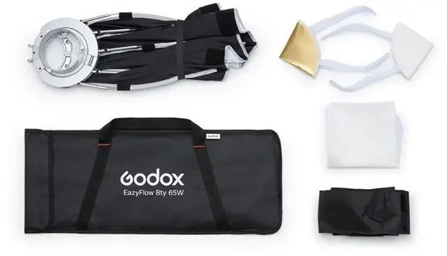 Alt view image 7 of 7 - Godox EazyFlow Foldable Bowens Mount Beauty Dish 25.6" (Black & White)
