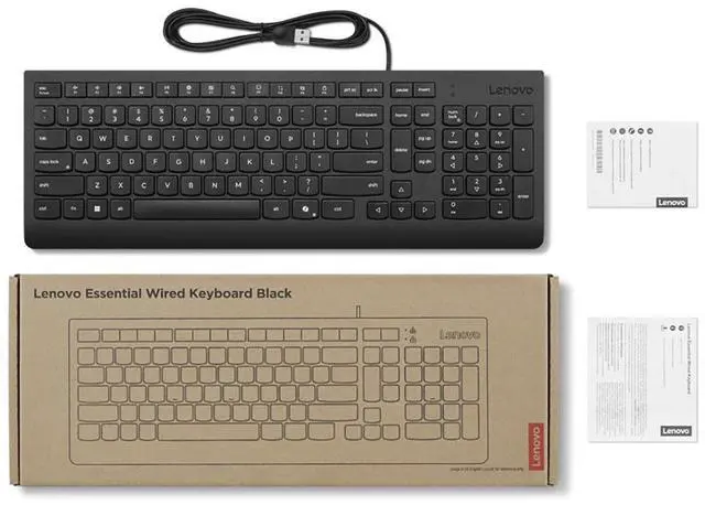Alt view image 12 of 12 - Lenovo Essential Wired Keyboard AI - US English