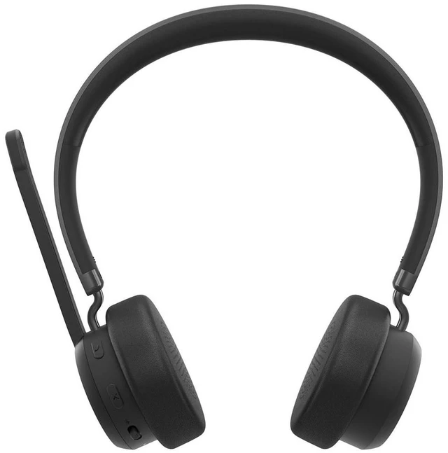 Alt view image 17 of 17 - Lenovo Wireless Stereo Headset - Stereo - Wireless - Bluetooth - 98.4 ft - 32 Ohm - 20 Hz to 20 kHz - On-ear, Over-the-head - Binaural - Circumaural - 4.27 ft Cable - Noise Canceling - Black