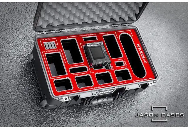 Alt view image 3 of 7 - Jason Cases Waterproof Wheeled Hard Case w/Foam for RED KOMODO-X Camera, Black