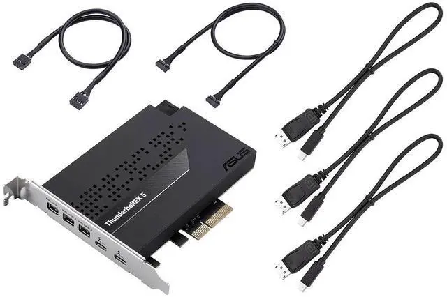 Alt view image 15 of 15 - Asus ThunderboltEX 5 PCI Express 4.0 x4 15 GB/s Desktop Keyboard Mouse Monitor Plug-in Card 3 USB Port 1 Thunderbolt Port 1 USB 2.0 Port PC THUNDERBOLTEX5