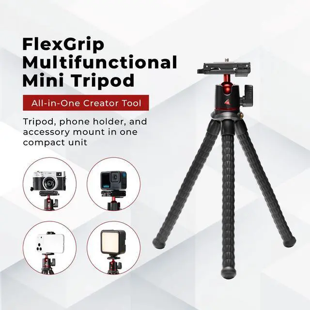 Alt view image 2 of 7 - 3Pod FlexGrip Multifunctional Mini Tripod #3P-FX-10