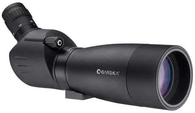 Main image of Barska 20-60x60 Colorado Spotting Scope, Angled View with Tripod, Matte Black