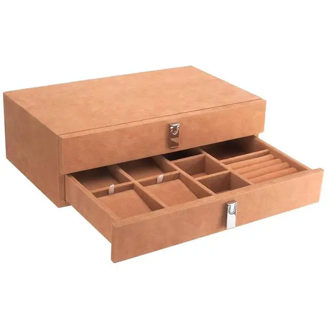 Alt view image 3 of 3 - Barska Suede-Lined Jewelry Storage Drawer Set, Tan #AF13318