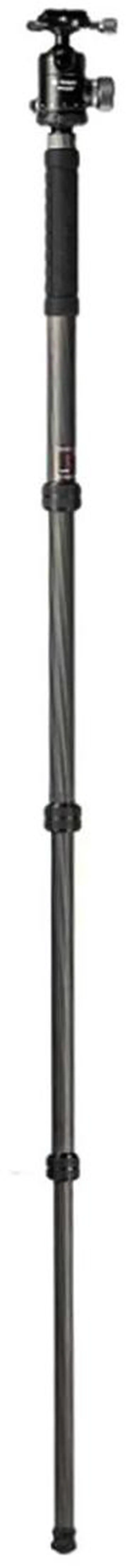 Alt view image 3 of 7 - FotoPro X-go Max E 2 4-Section Carbon Fiber Tripod with Ball Head, Black