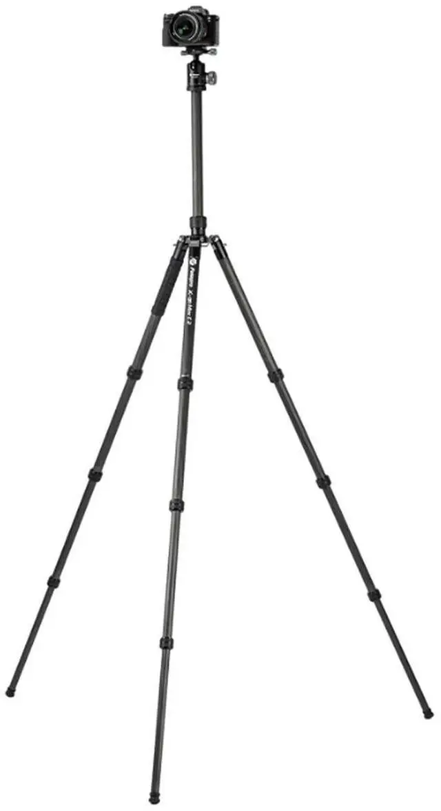 Alt view image 6 of 7 - FotoPro X-go Max E 2 4-Section Carbon Fiber Tripod with Ball Head, Black