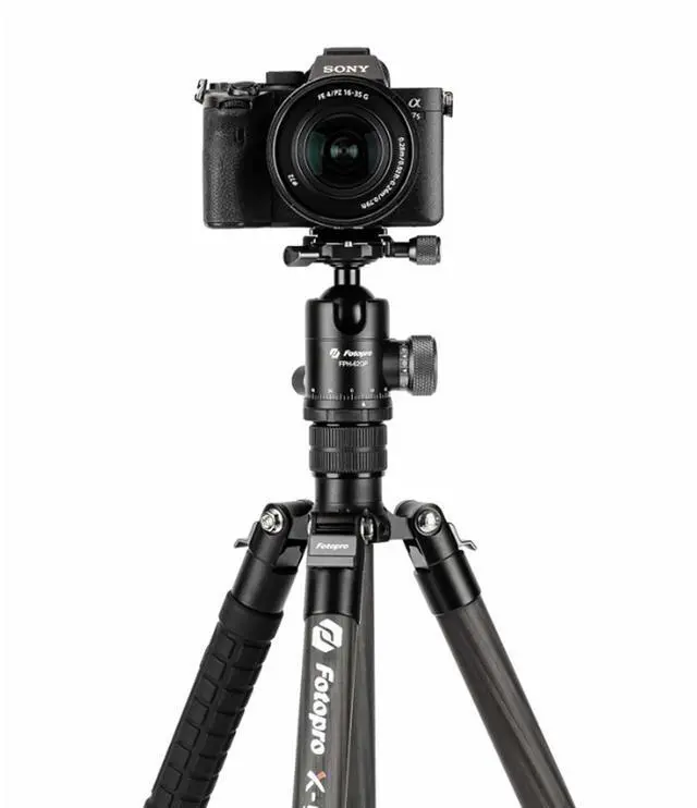 Alt view image 7 of 7 - FotoPro X-go Max E 2 4-Section Carbon Fiber Tripod with Ball Head, Black
