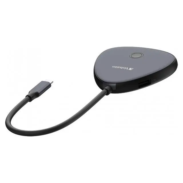 Alt view image 3 of 7 - Verbatim WDA-02 Share My Screen 4K USB-C Wireless Display Adapter with Hub
