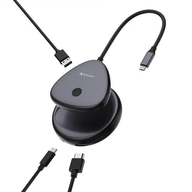 Alt view image 6 of 7 - Verbatim WDA-02 Share My Screen 4K USB-C Wireless Display Adapter with Hub