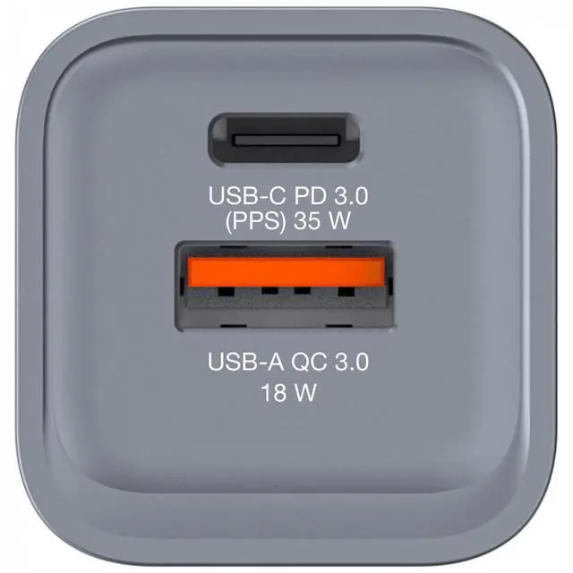 Alt view image 17 of 19 - Verbatim 35W 2-Port GaN Wall Charger - 35 W - 120 V AC, 230 V AC Input - 1