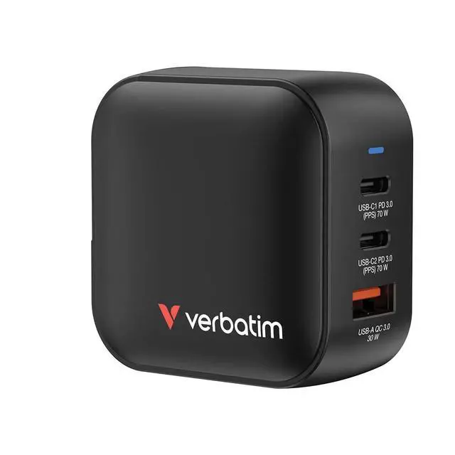 Alt view image 9 of 15 - Verbatim Mini GaN Charger 70W 3 Port - 70 W - 120 V AC, 230 V AC Input - 1