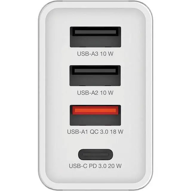 Alt view image 2 of 3 - Verbatim 30W 4-Port USB Wall Charger, White #70772