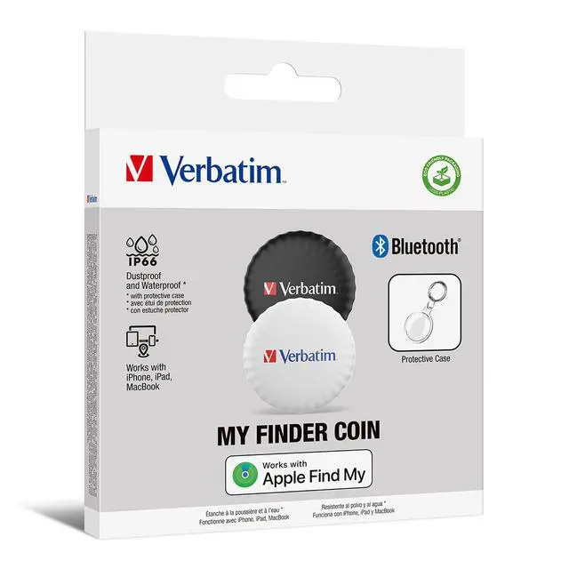 Alt view image 5 of 7 - My Finder Bluetooth Coin Tracker for Apple iOS Black/White 2/Pack 32134