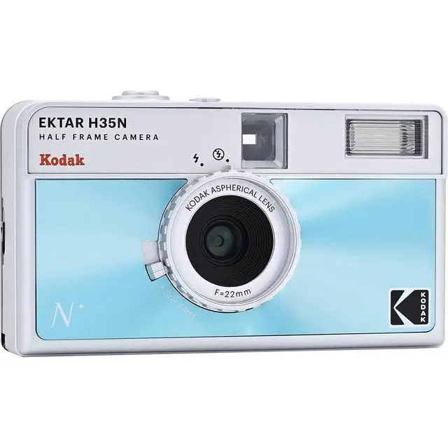 Alt view image 9 of 14 - Kodak Ektar H35N 35mm Half Frame Film Camera with Built-In Star Filter, Tripod Support, and Bulb Function for Long-Exposure Photography (Glazed Blue)