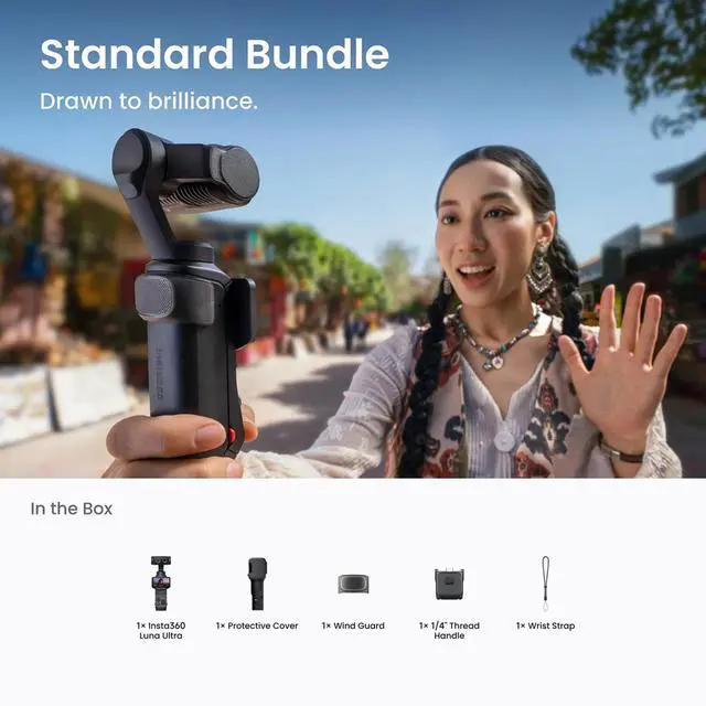 Alt view image 3 of 7 - Insta360 Luna Ultra 8K Dual-Lens Gimbal Camera Standard Combo, White #307380