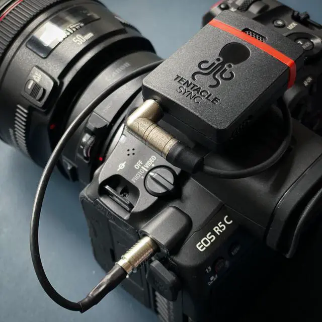 Alt view image 4 of 5 - Tentacle Sync 12" DIN 1.0/2.3 to Right-Angle Neutrik 3.5mm Mini Jack Cable,Black
