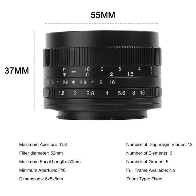 Alt view image 7 of 7 - 7artisans Photoelectric 50mm f/1.8 Lens for Micro Four Thirds #A704B