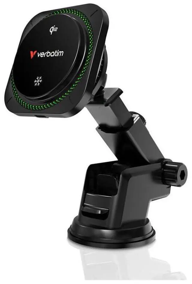 Main image of Verbatim Charge 'n' Drive Qi2 15W Magnetic Wireless Car Charger w/RGB Lighting