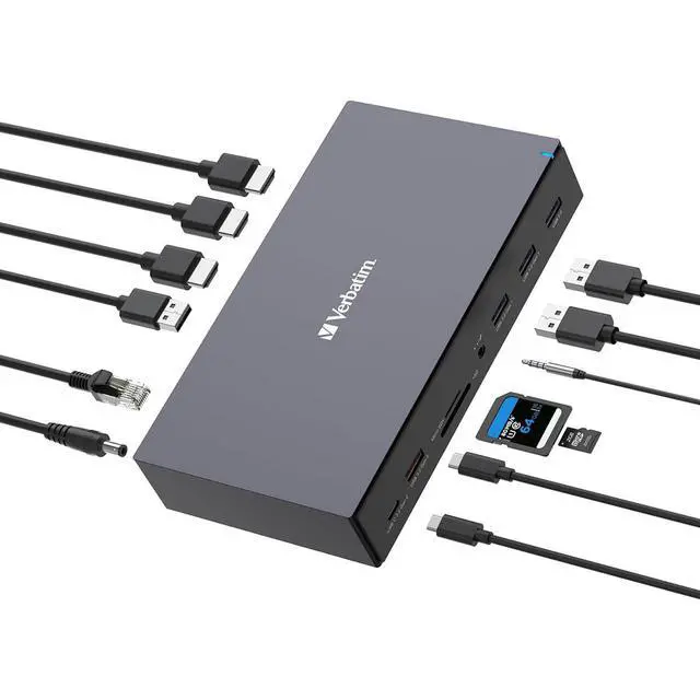 Alt view image 13 of 17 - Verbatim 17-Port USB-C Professional Docking Station 32172