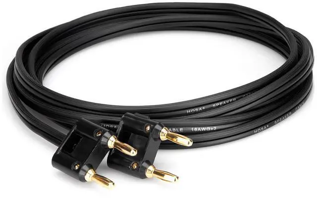 Main image of Hosa Technology 15' Dual Banana Male to Same Speaker Cable, Black Zip Jacket