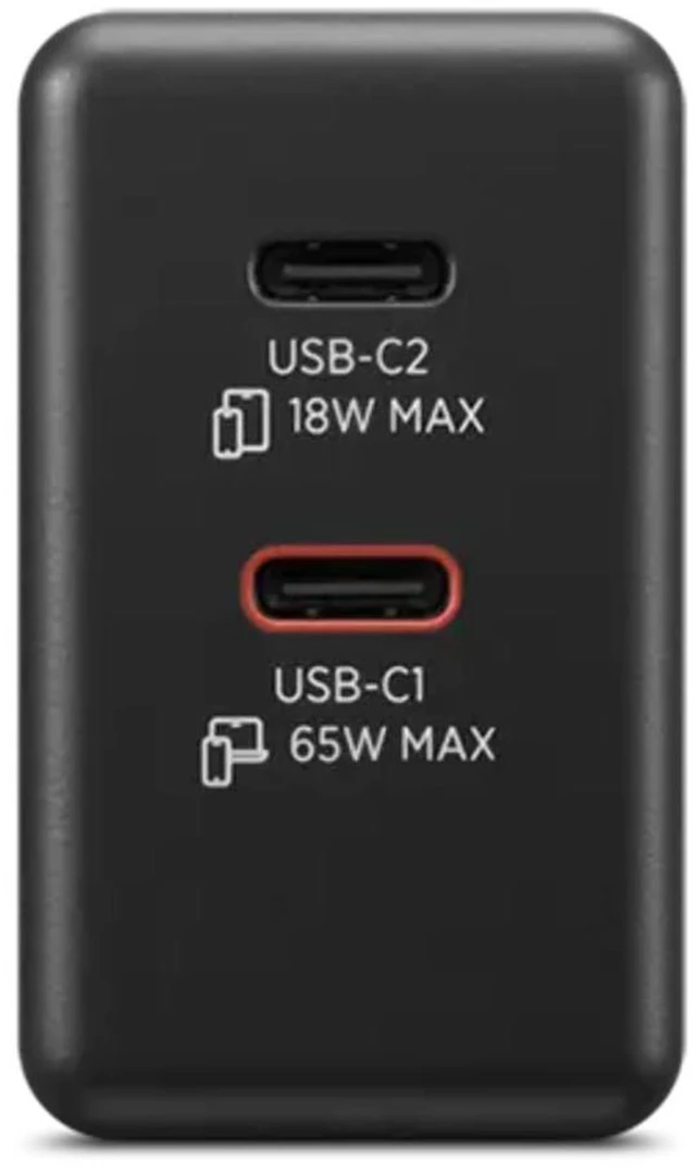 Alt view image 10 of 14 - Lenovo Dual USB-C 65W GaN Charger G0A6065BUS