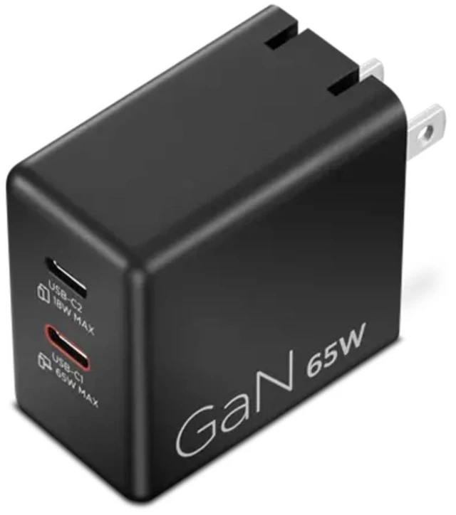 Alt view image 11 of 14 - Lenovo Dual USB-C 65W GaN Charger G0A6065BUS
