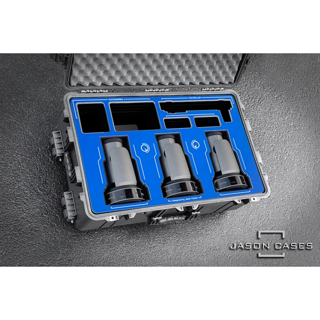 Alt view image 2 of 7 - Jason Cases Wheeled Hard Case with Foam for 3x Move 4K 30x Robos Camera, Black