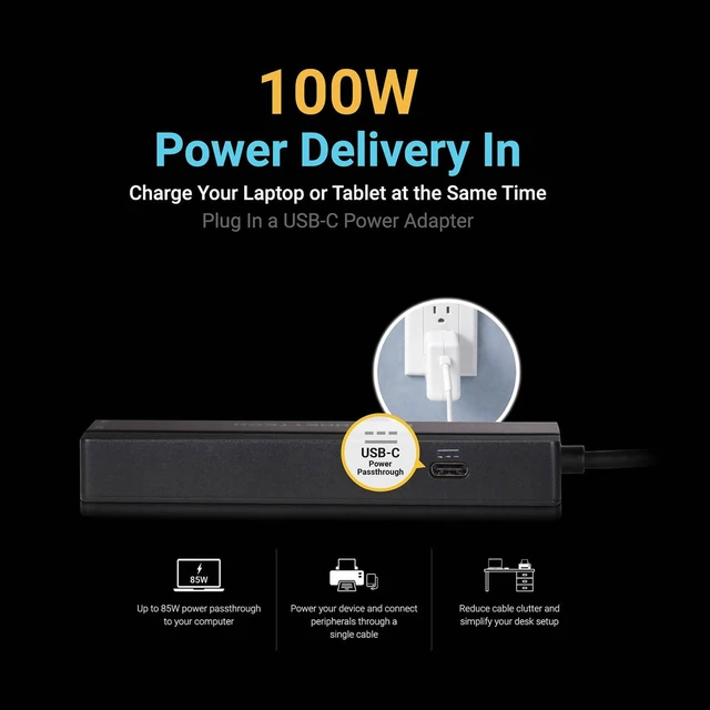 Alt view image 6 of 7 - Sonnet Echo 6 6-Port USB-C Multi-Hub with 85W Power Delivery #ECHO-HB6-USBC
