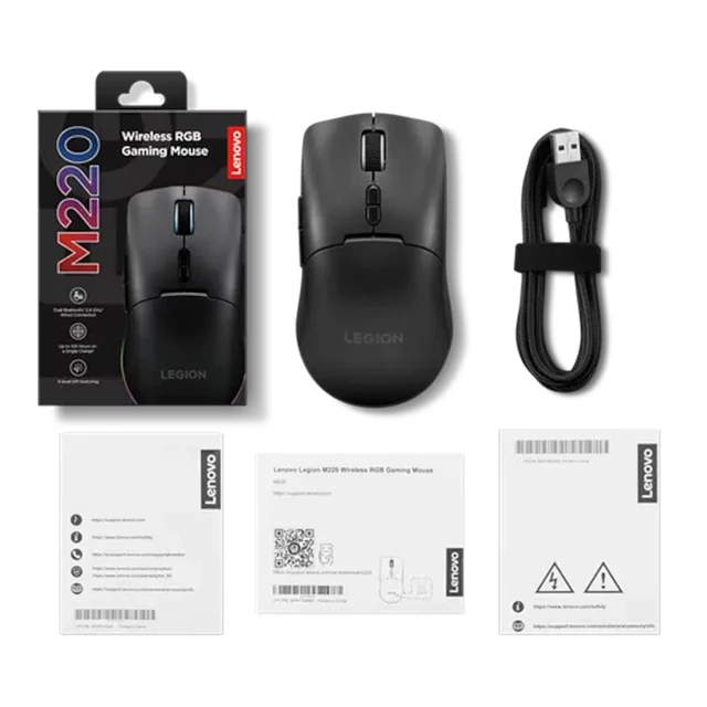Alt view image 13 of 13 - Lenovo Legion M220 Wireless RGB Gaming Mouse Eclipse Black GY51U28359