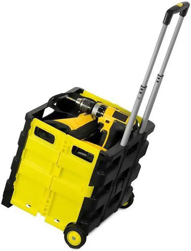 Alt view image 2 of 5 - Mount-It! Rolling Utility Cart Folding and Collapsible Hand Crate on Wheels 55 Lbs Capacity