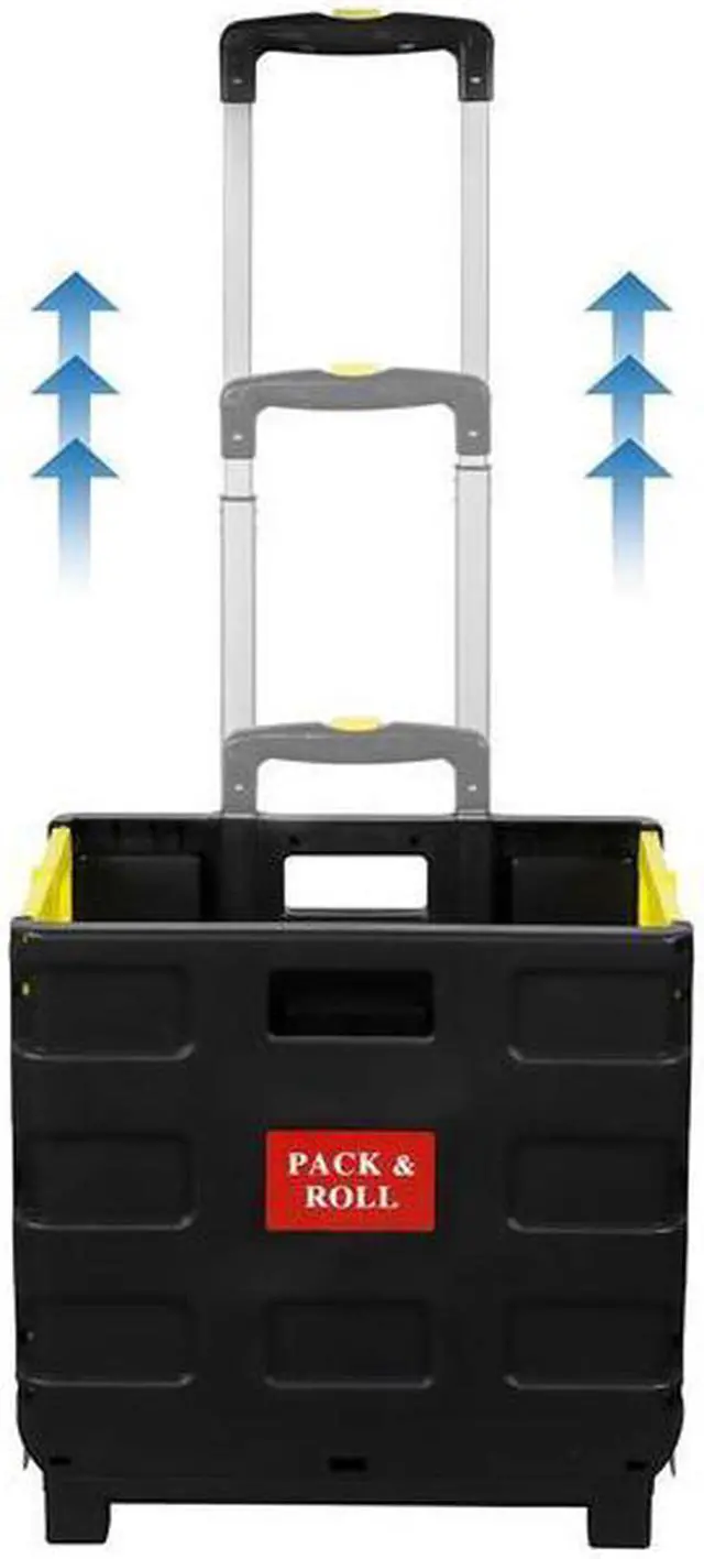Alt view image 3 of 5 - Mount-It! Rolling Utility Cart Folding and Collapsible Hand Crate on Wheels 55 Lbs Capacity