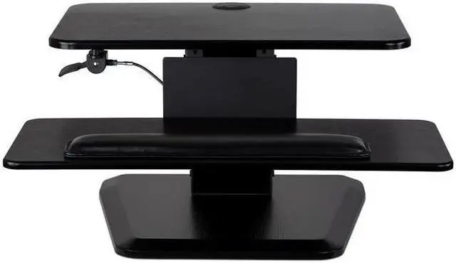 Alt view image 5 of 10 - Mount-It! Sit Stand Desk Converter | Ergonomic Height Adjustable Tabletop Standing Desk