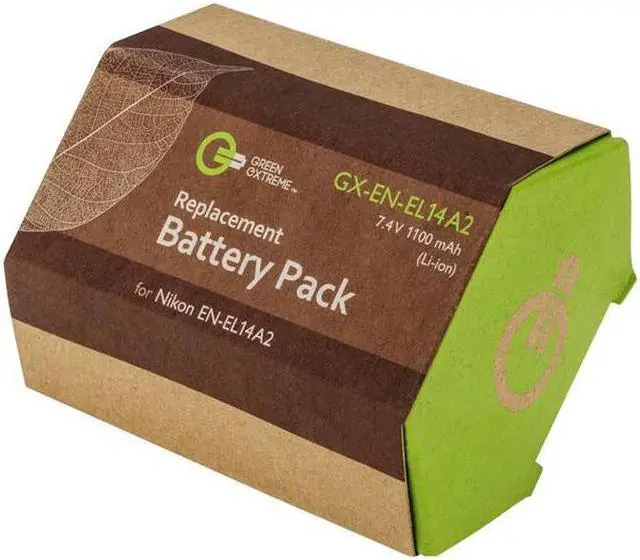 Alt view image 3 of 4 - Green Extreme EN-EL14a V2 Lithium-Ion Battery Pack (1100mAh 7.4V) #GX-EN-EL14A2