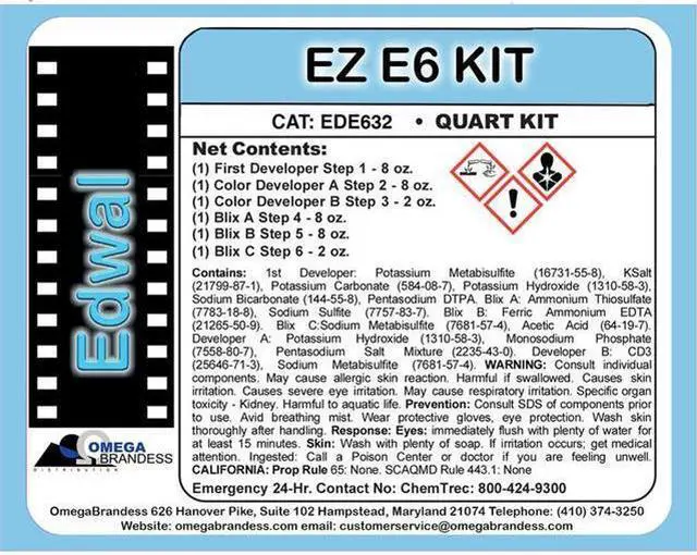 Alt view image 2 of 2 - Edwal EZ E-6 Develping Kit, 1 Quart #EDE632