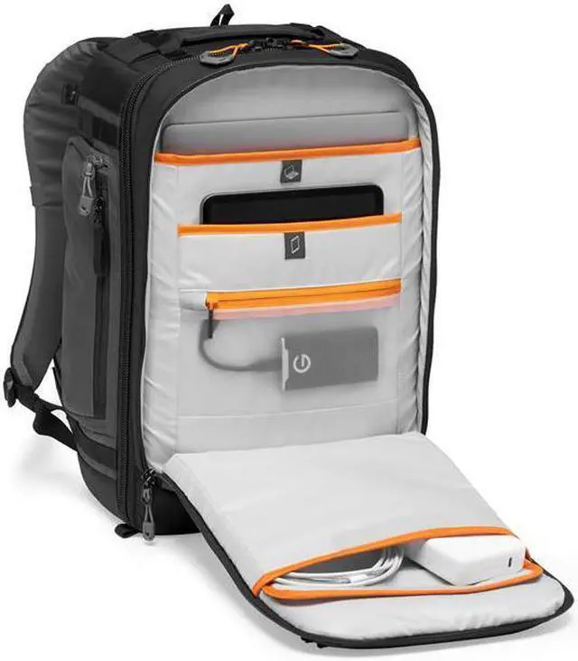 Alt view image 2 of 20 - Lowepro Pro Trekker BP 350 AW II Backpack for Pro CSC/STD DSLR, Black/Dark Gray