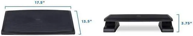 Alt view image 12 of 16 - Mount-It! Adjustable Ergonomic Foot Rest - Black