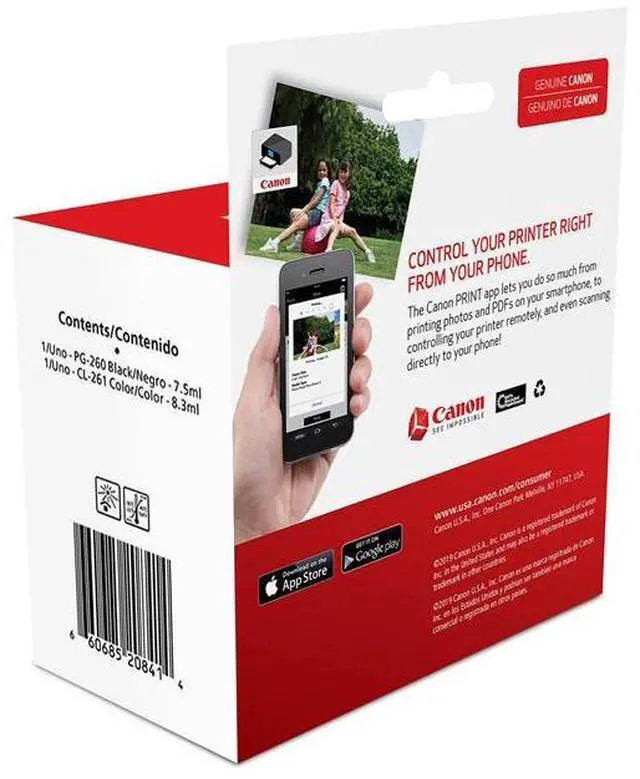 Alt view image 4 of 18 - Canon PG-260 Black & CL-261 Color Ink Cartridge Value Pack for PIXMA TS5320