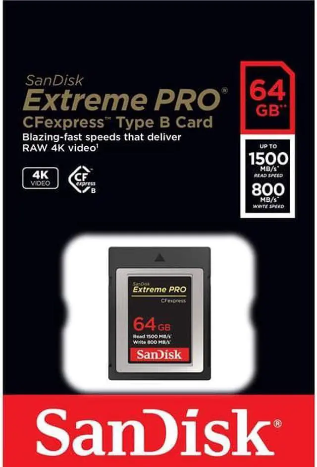 Alt view image 2 of 6 - SanDisk - SDCFE-064G-ANCIN - Sandisk Extreme Pro Cfexpress Card, 64gb, Type Btype B
