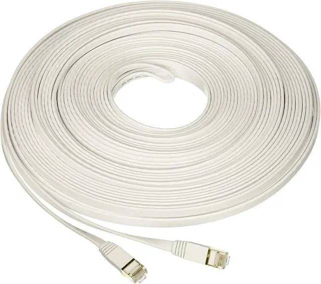 Alt view image 5 of 6 - Pack of 30 - 25 Ft. Nexhi UTP Cat 6 Ethernet Cable UnShielded - Ethernet Cable, Faster than Cat5e/Cat5 Network, Flat Cat6 High Speed LAN Wire with Rj45 for Router and Modem White (25 Feet)