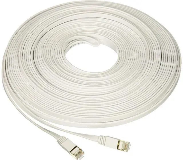Main image of Pack of 30 - Nexhi UTP Cat 6 Ethernet Cable Unshielded - Ethernet Cable, Faster than Cat5e/Cat5 Network, Flat Cat6 High Speed LAN Wire with Rj45 for Router and Modem White - 14 ft.