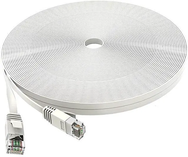 Main image of Pack of 50 - Nexhi UTP Cat 6 Ethernet Cable UnShielded - Ethernet Cable, Faster than Cat5e/Cat5 Network, Flat Cat6 High Speed LAN Wire with Rj45 for Router and Modem White -14 ft.