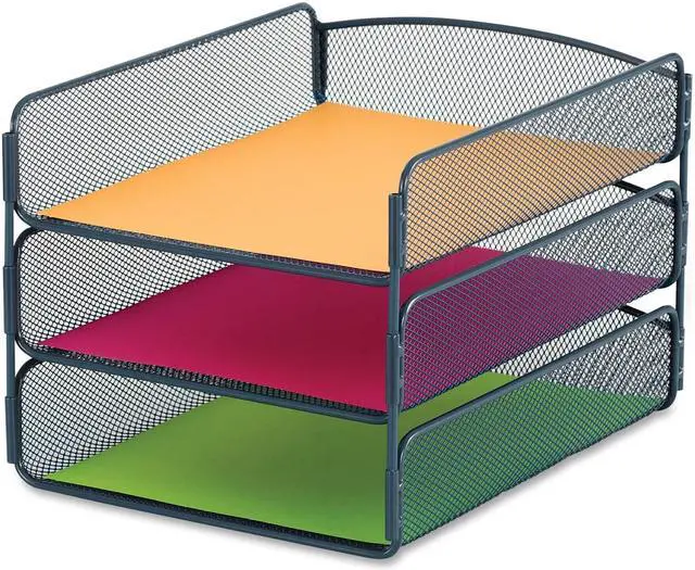 Alt view image 7 of 8 - Safco Triple Letter Tray Org 9-1/2"x11-3/4"x8" Blue 3271BU