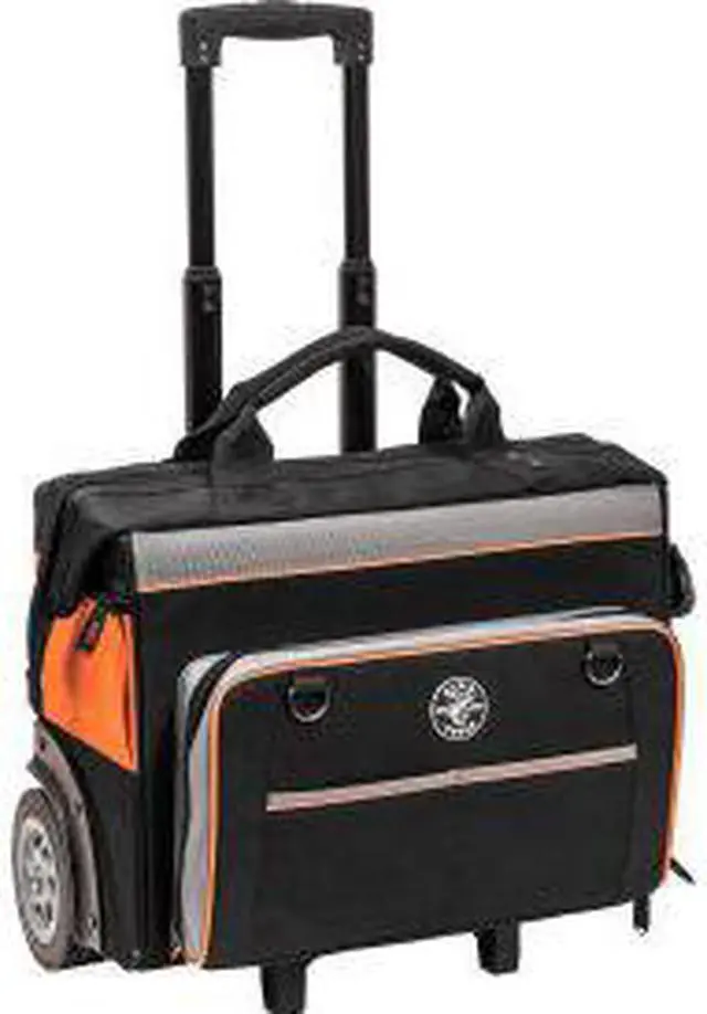Alt view image 15 of 16 - Klein Tools - 55452RTB - Klein Tools Tradesman Pro Carrying Case (Roller) for Tools - Metal Frame, 600D Ballistic Weave - Handle - 14 Height x 19 Width x 12.5 Depth