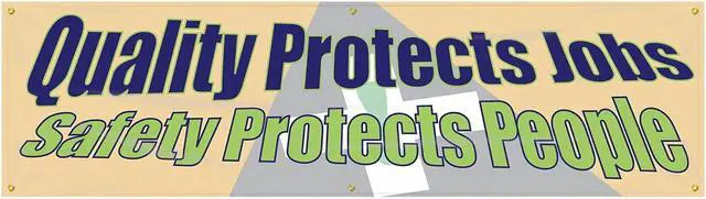 Alt view image 2 of 2 - ACCUFORM MBR862 Banner,Quality Protects Jobs,28 x 96 In.