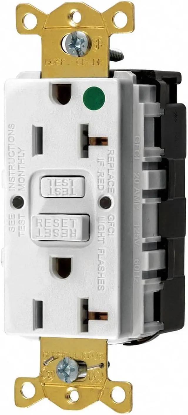 Main image of HUBBELL SNAPGF83W GFCI Rceptcle,Hspital,Wht,20A,1 HP