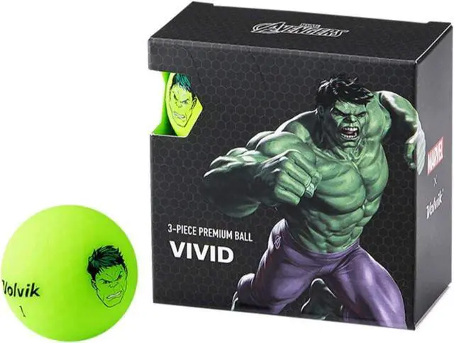 Alt view image 3 of 6 - Volvik 6210 Volvik Marvel Golf Balls 4pk-The Hulk